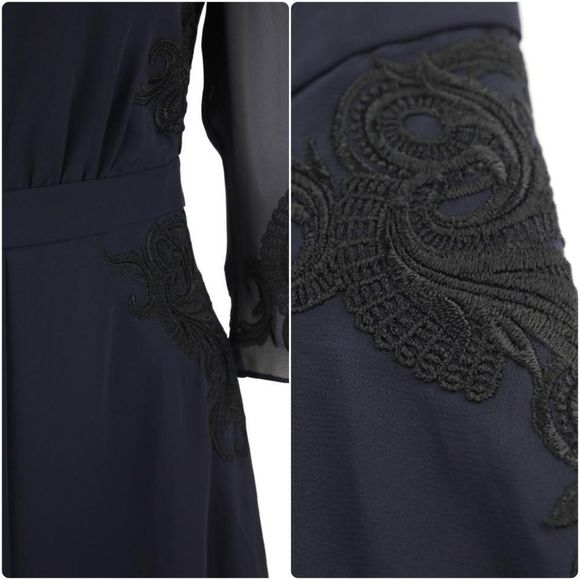 Ted Baker Blue Gaenor Embroidered Detail Cocktail - Picture 3 of 5